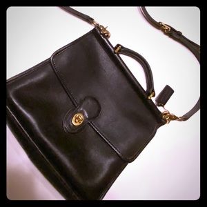Vintage Coach black crossbody and handbag
